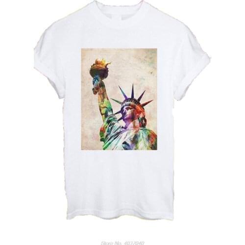 Statue of Liberty Manhattan New York City USA World Men Women Unisex T-shirt Cotton T Shirts Brand Clothing Tops Tees Harajuku