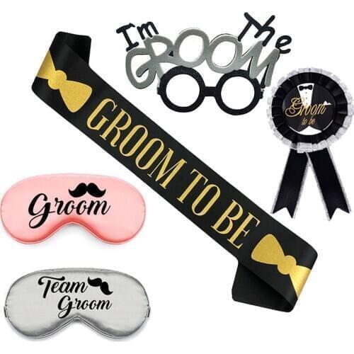 Bachelor Party Groom To Be Sash Team Groom Badge Decoration Groom Glasses Hen Party Decoration Wedding Party Supplies