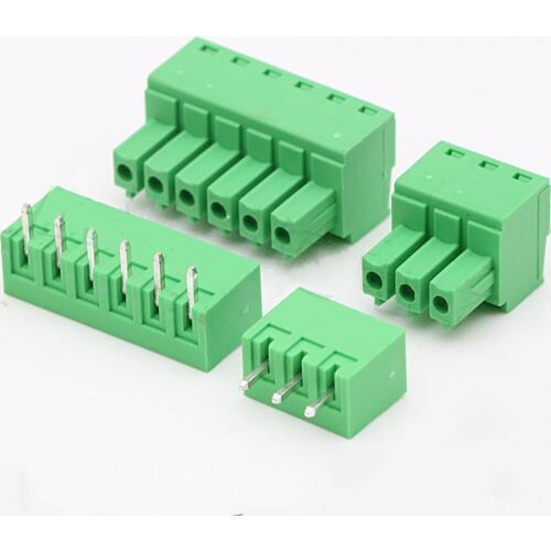 100PCS KF2EDGK-3.81 2/3/4/5/6/8/10/12Pin Right Angle Terminal Plug Type 300V 8A 3.81mm Pitch Connector Pcb Screw Terminal Block