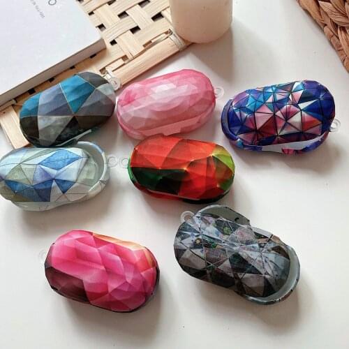 3d geometric color matte hard plastic case for samsung galaxy buds + more earphone protective cover for galaxy buds case