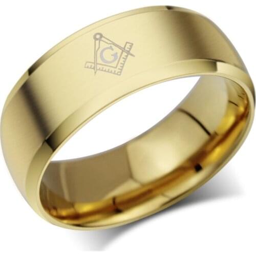 Men's Masonic Ring for Best Friend Black Stainless Steel Party Jewelry