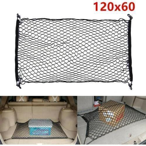1PCS 120*60CM Car Trunk SUV Rear Cargo Organizer Storage Elastic Mesh Net Holder 4-Hooks Parts