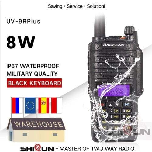 8W Baofeng UV-9R IP67 Waterproof Dual Band 136-174/400-520MHz Ham Radios 10KM Baofeng 8W Walkie Talkies 10 KM UV 9R UV-82 UV-XR