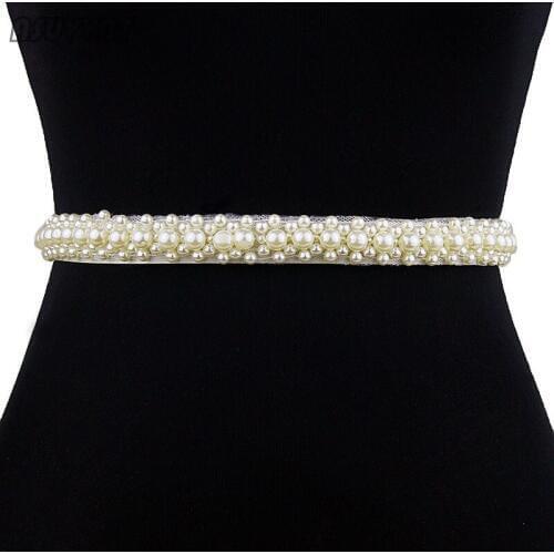 Fashion Wedding Belt Luxury Pearls Sashes Satin Belt For Bridal Wedding Accessories Beads Belts Women Belts For Party Dress Up