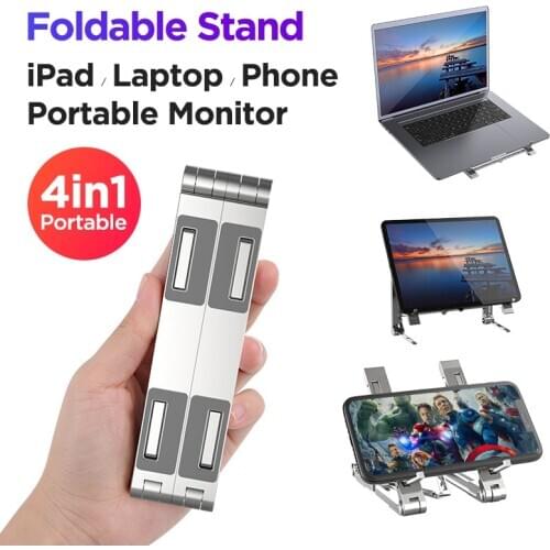 Foldable Laptop Stand 4in1 ipad mini Portable Monitor Holder Adjustable Notebook Stand Tablet Stand Support For MacBook Air Pro