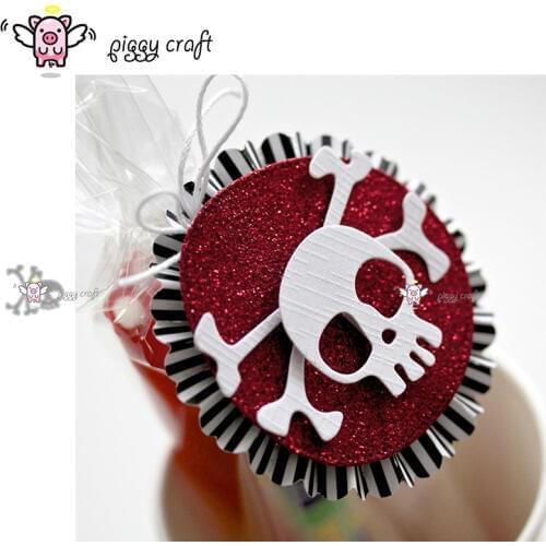 Piggy Craft metal cutting dies cut die mold 2Pcs Halloween skull Scrapbook paper craft knife mould blade punch stencils dies