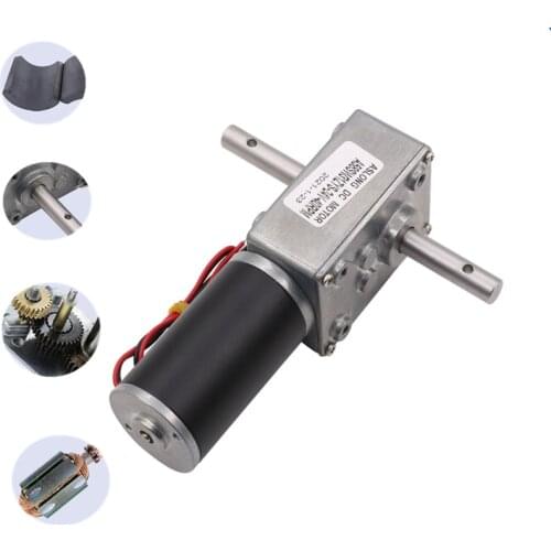 Turbine Worm DC Gear Motor A58SW31ZYSK 6V 12V 24V DIY Automatic Rack 8MM Double-Shaft Self-locking Model Motor