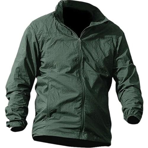 Windbreaker Sunscreen Army Military Jacket Lightweight Summer Waterproof Quick Dry Tactical Skin Jacket Men Hooded Raincoat Thin