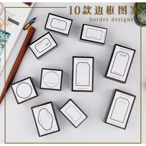 Vintage Ticket List Labels Frame Stamp DIY Wooden Rubber Stamps For Scrapbooking Stationery Scrapbooking Standard Stamp