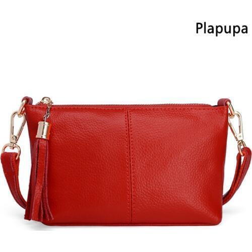 Womens Solid Candy Color Genuine Leather Shoulder Bag Female Stitching Patchwork Handbag Phone Bag Zipper Coin Purse