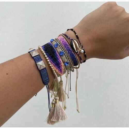 BLUESTAR Turkish Eye Bracelet Women MIYUKI Bracelet Jewelry Micro Pave Pulseras Mujer Moda Handmade Shell Armband 2021