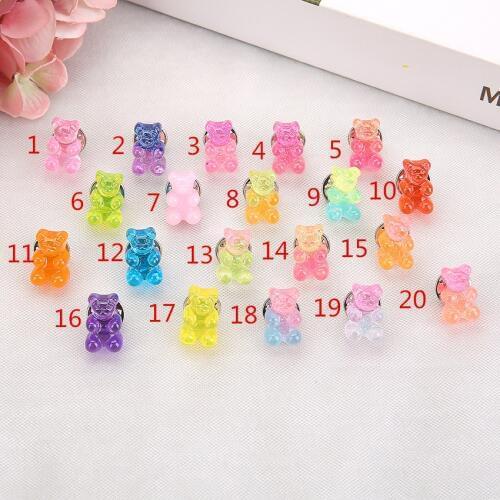 1pc Cute17*10mm Multicolor Animal bear resin brooch for children Birthday Gift Woman Jewelry Decoration