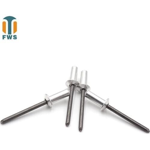 100 PCS M4 13-23mm DIN EN ISO 15973 GB /T 12615.1 Aluminum Steel Closed End Blind Rivets With Break Pull Mandrel Protruding Hea