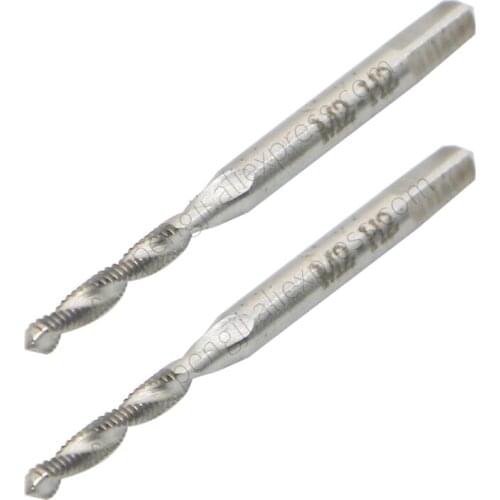 2PCS Spiral Point Plug Threading Tap M2 x 0.4 Thread,Ground Threads H2 ,High Speed Steel HSS 6542 for Metal Wood Plastic Tapping