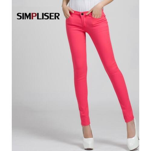 2020Candy Color Women Jeans Pencil Pants Plus Size Stretch Jeans Leggings Female Trousers 25-31 Skinny Denim Jeans Pant