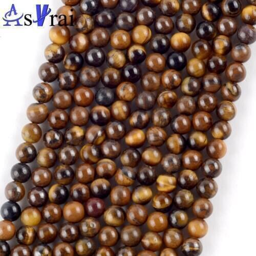 4 6 8 10 12mm Natural Stone Beads Yellow Tiger Eye Stone Round Loose Spacer Beads For Jewelry Making DIY Bracelet Necklace Charm