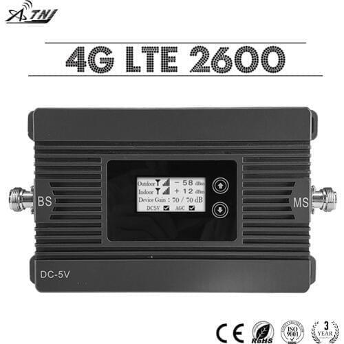 ATNJ 4G LTE 2600 Cellular Signal Amplifier 80dB Power Gain LCD Display 4G LTE 2600mhz Mobile Phone Repeater 4G Signal Booster
