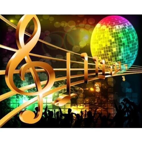 Beibehang Custom wallpaper Golden sheet music wall painted ktv bar background wall decorative wall background 3d wallpaper mural