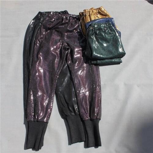 Autumn 2021 Fashion womens Genuine leather casual pants High quality sheepskin leather elastic waist pants C846