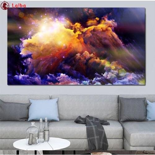 Photo custom diy diamond embroidery Abstract art, colorful clouds diamond painting full square round drill diamond mosaic art