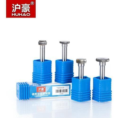HUHAO 1pc 6mm Shank Tungsten Steel Cutter Metal Grinding Carving Rotary File Cylindrical Router Bit For Metal Polishing T Type