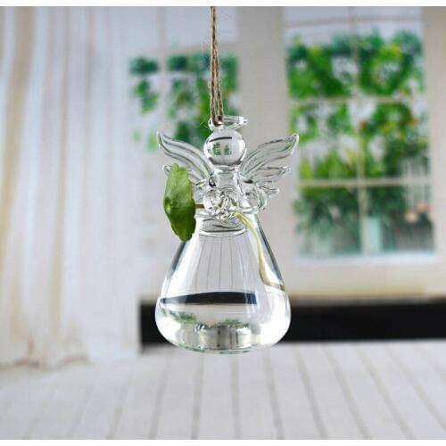 Creative Wall Hanging Flower Vase Iron Glass Hydroponics Planter Pot Transparent Hanging Flower Bottle Home Ornament Decoration