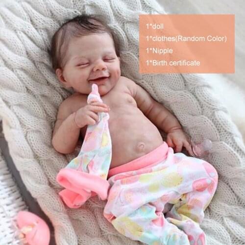 55cm Baby Dolls Reborn Bebe Toys Sleeping CLosed Eyes Smiley Face Soft Touch Silicone Doll Toy Gifts for Children Surprise Gift