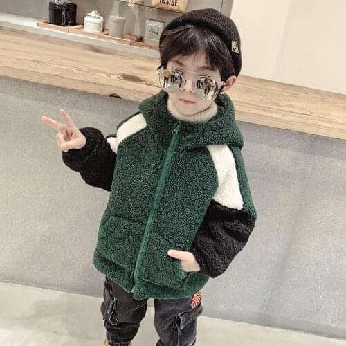 New Arrival Clothing For Baby Boys Coat Hooded Fur Fur Jackets Autumn Winter Warm Thick Kids Outerwear Children Clothes 2 Colors
