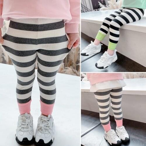 Baby Girls Leggings Striped Girls Slim pants Spring Autumn Children Slim Skirt Trousers for 2-6 Years Kids Clothes