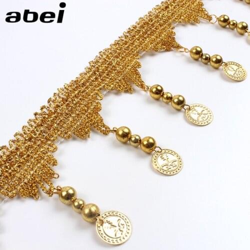 2yards 80mm Drop Fringe Beads Ribbon Gold Sequins Paillette Tassel Lace DIY Wedding Party Dance Dress Fabric Handmade Crafts