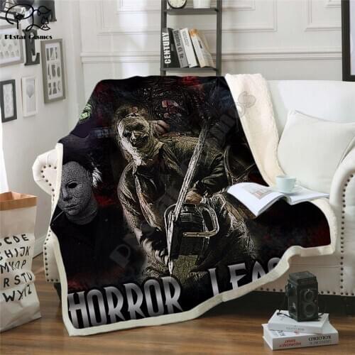 Micheal Myers Fleece Blanket Plush 3d Printed for Adults Sofa Sherpa Fleece Bedspread Wrap Throw Blanket