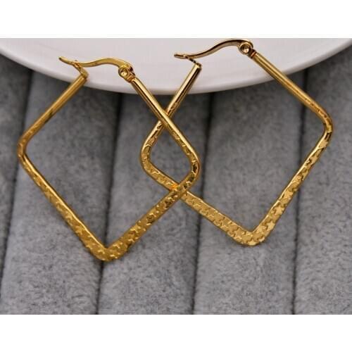 Fashion Trendy Earrings for Womens earring Gold Plate Gold Square Earring hoop Earrings Wedding Jewelry Gift Accessories