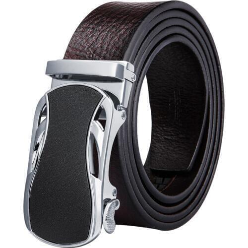 Barry.Wang Genuine Leather Belt Men Luxury Belts High Quality Fashion Brown And Blue Waist Belt For Mens Wedding Business G-0003