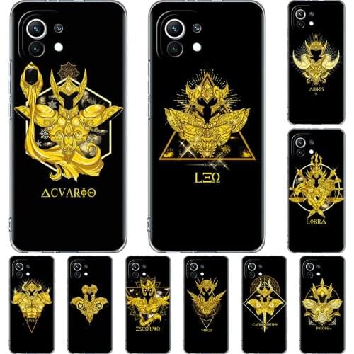 Soft Clear Case For Xiaomi Mi Poco X3 NFC 10T Pro M3 Note 10 Lite 11 F3 9T F3 CC9 TPU Silicone Phone Cover Anime Saint Seiya Cas