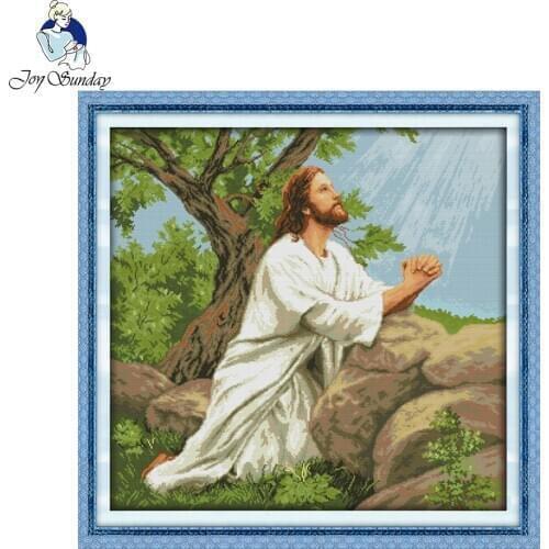Joy Sunday Cross Stitch Embroidery kits Needlework Set Praying Jesus home wall decor painting counted printed on canvas 14CT11CT
