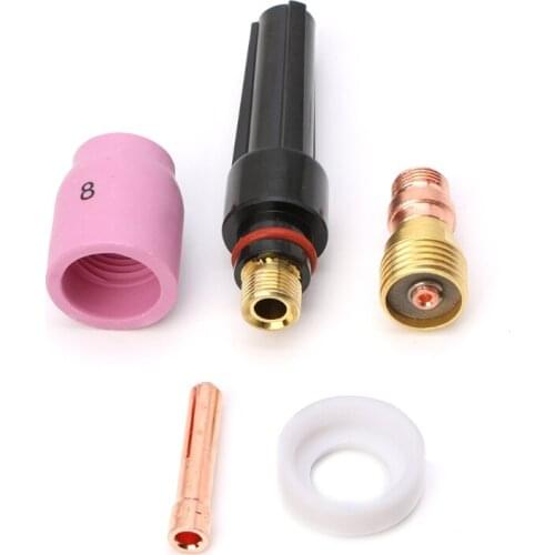 5PCS Tig Welding Torch Stubby Cup Gas Collet Body Lens Kit