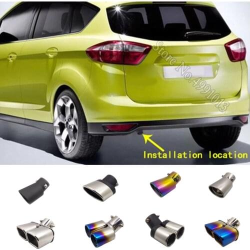 For Ford C-MAX 2011-2018 Car Stickers Cover Muffler Exterior Back End Pipe Dedicate Exhaust Tip Tail Outlet Ornament 1pcs