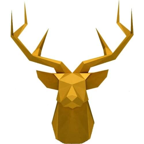 Wall Hanging Statues Sculptures Davids Deer Head Animal Paper Model Home Decor DIY Craft