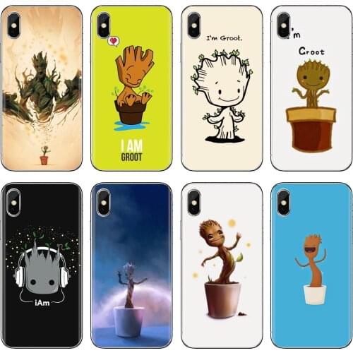 Desktop-wallpaper-C-I-am-Groot For Huawei P30 P40 P20 P7 P8 P9 P10 Lite Plus Pro 2015 2016 2017 Mini Soft Cover Bag