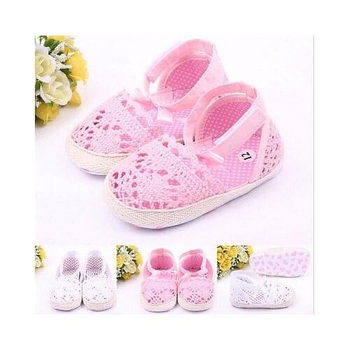 Newborn Baby Girls Shoes Size 0-18 Months Soft AntiSlip Pre Walker Flats Shoes Toddler Pink Princess Little Girl Shoes