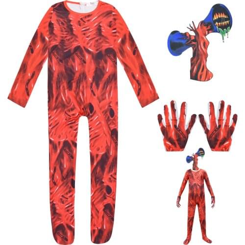 2021 New Kids adult Siren Head Cosplay Costume with Mask Boys Girls Anime Funny Party Bodysuit Halloween Carnival Jumpsuits