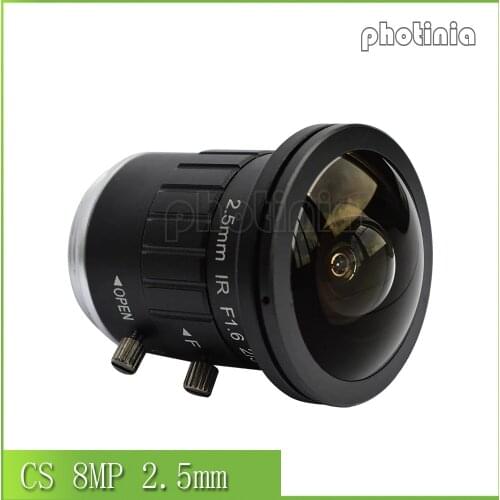 4K Fisheye Lens CS Mount 8Megapixel 2/3 Inch 190 Degree 2.5mm Fixed For CCTV 4K Camera