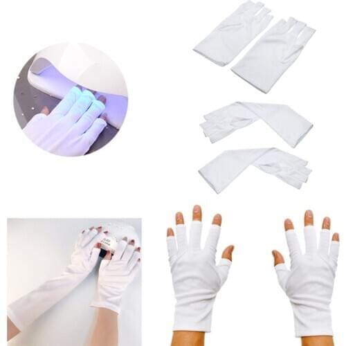 Anti UV Protection Fingerless Gloves Hand Shield for Nail Art Dryer Light Lamp Q1QA