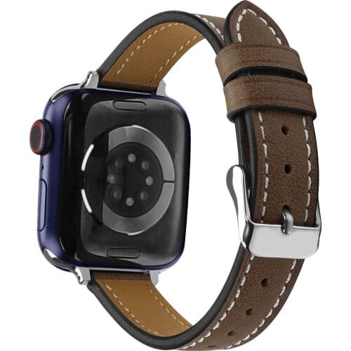 Top quality for apple watch strap band SE 6 5 4 44mm 40mm bracelet for iwatch Leather band genuine cow leather 3 2 1 38 42mm