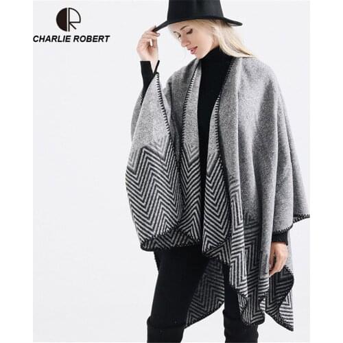 Scarf luxury brand Winter Poncho Pashmina Scarf Women Imitation Cashmere Warm Shawl Blanket Scarf Winter Scarves and stoles