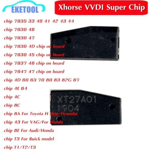 Xhorse VVDI Super Chip Transponder XT27 Key Copy Clone ID46/40/43/4D/8C/8A/T3 /47/41/42/45/ID46 for VVDI2 VVDI Key Tool 10pcs
