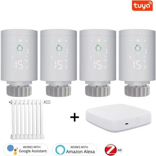 Tuya Zigbee Smart Thermostatic Radiator Valve for Radiator Actuator Heating System Temperature Control by alexa echo