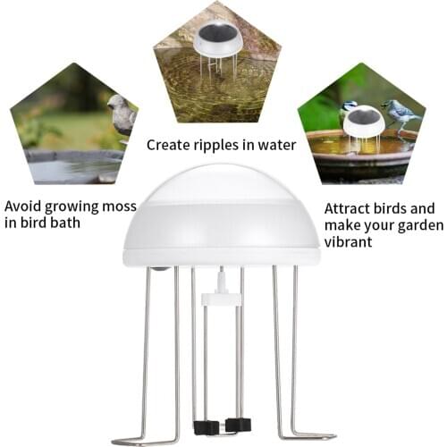 5V Solar Water Wiggler For Bird Bath Solar Powered Water Agitator With Battery Backup Bird Supplies Garden Accessories