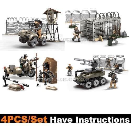 Military Soldiers Call Of Duty Humvee Machine Gun Action Figure Army Fit WW2 Mega MiniFigures