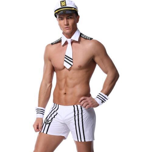 Adult Men Sexy Sailor Costume Hot Erotic Sexy Slim Fit White Seaman Uniform Carnival Festival Halloween Male Costumes